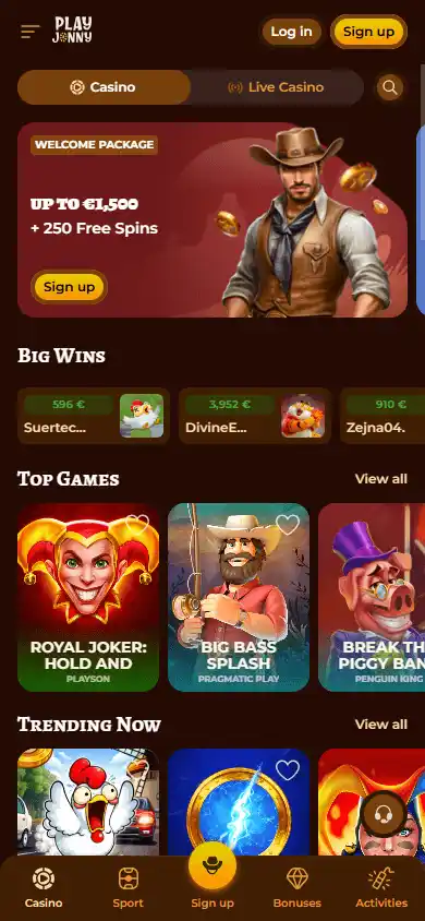 PlayJonny Casino screenshot 4