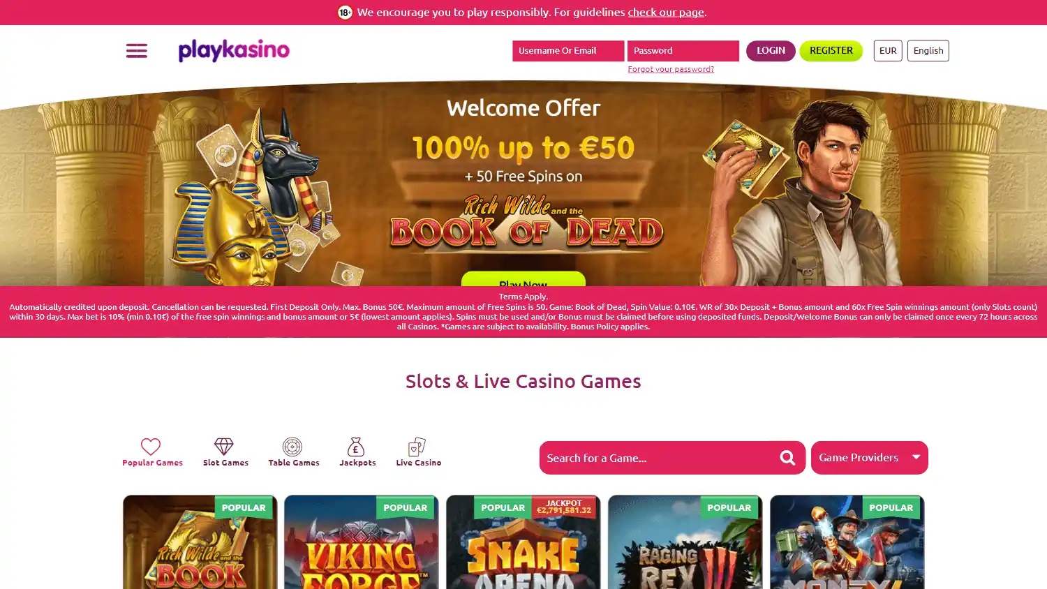 PlayKasino Casino screenshot 2