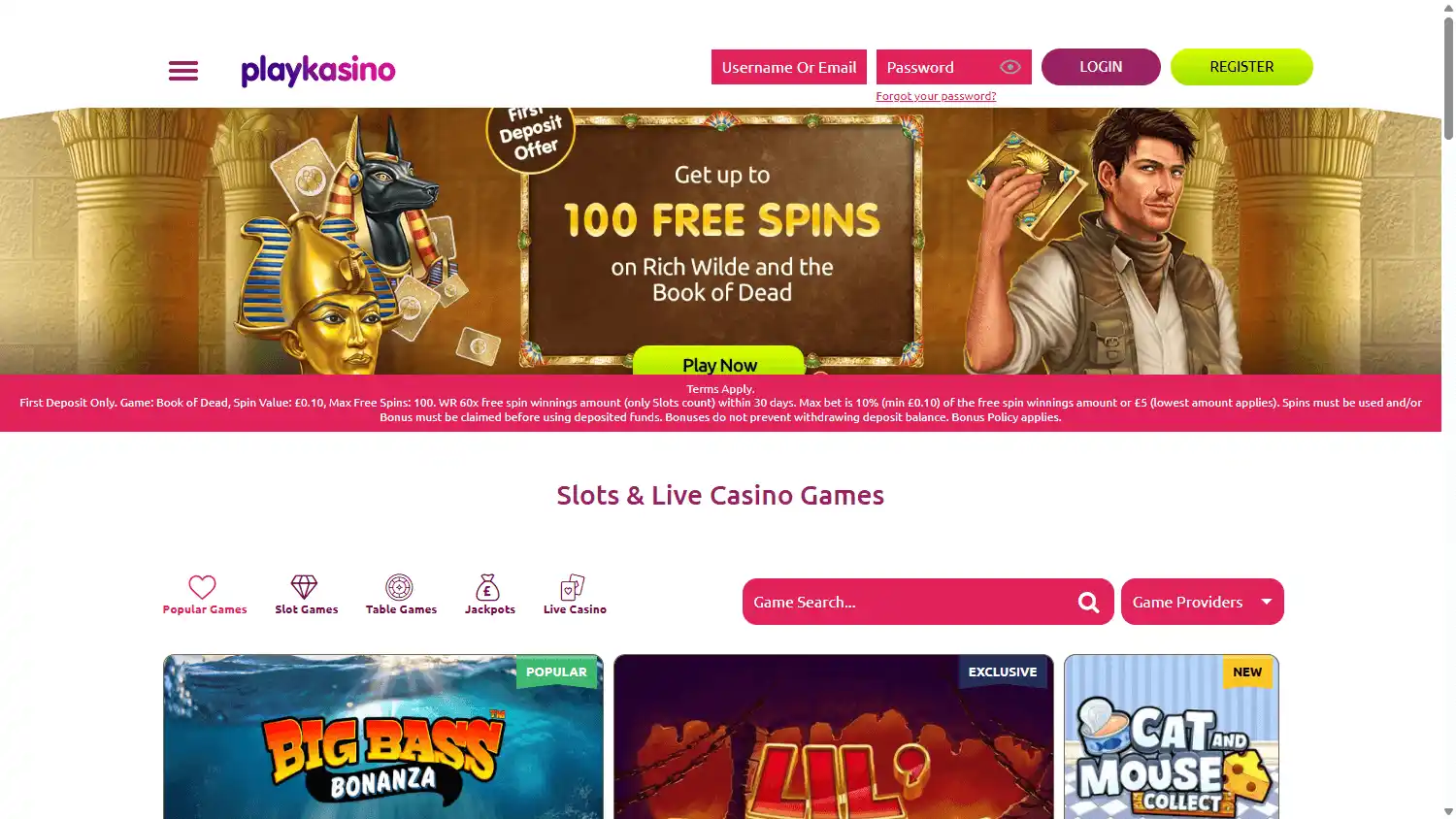 PlayKasino Casino screenshot 1