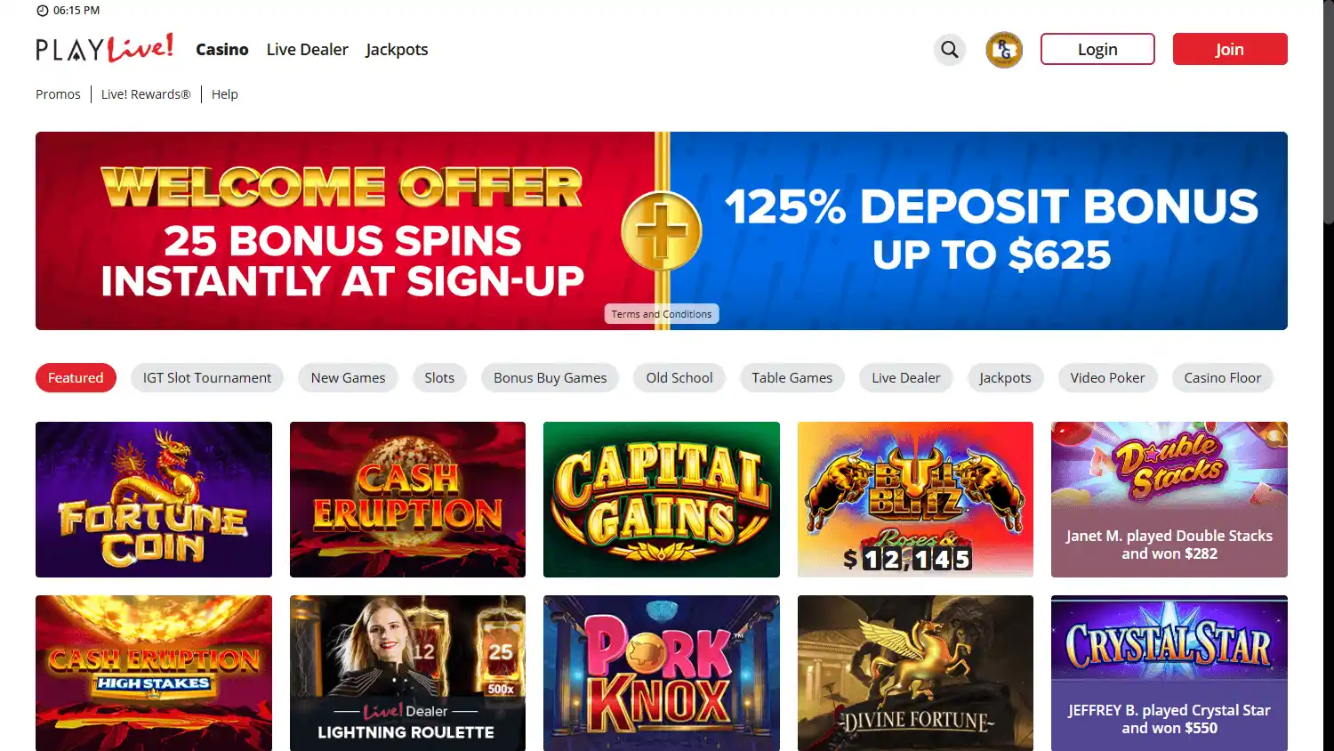 PlayLive! Casino screenshot 1