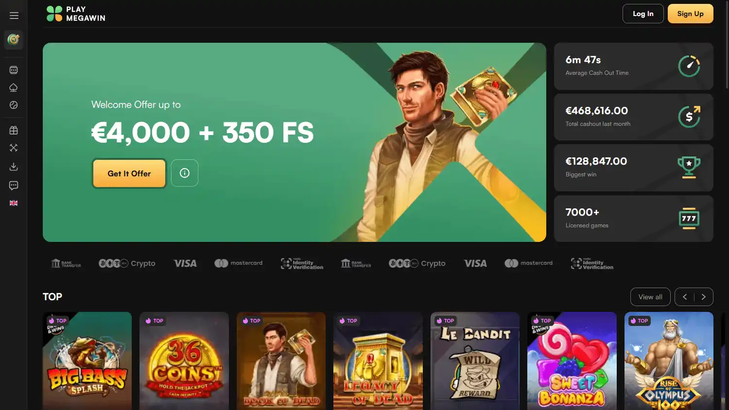 PlayMegaWin Casino screenshot 1