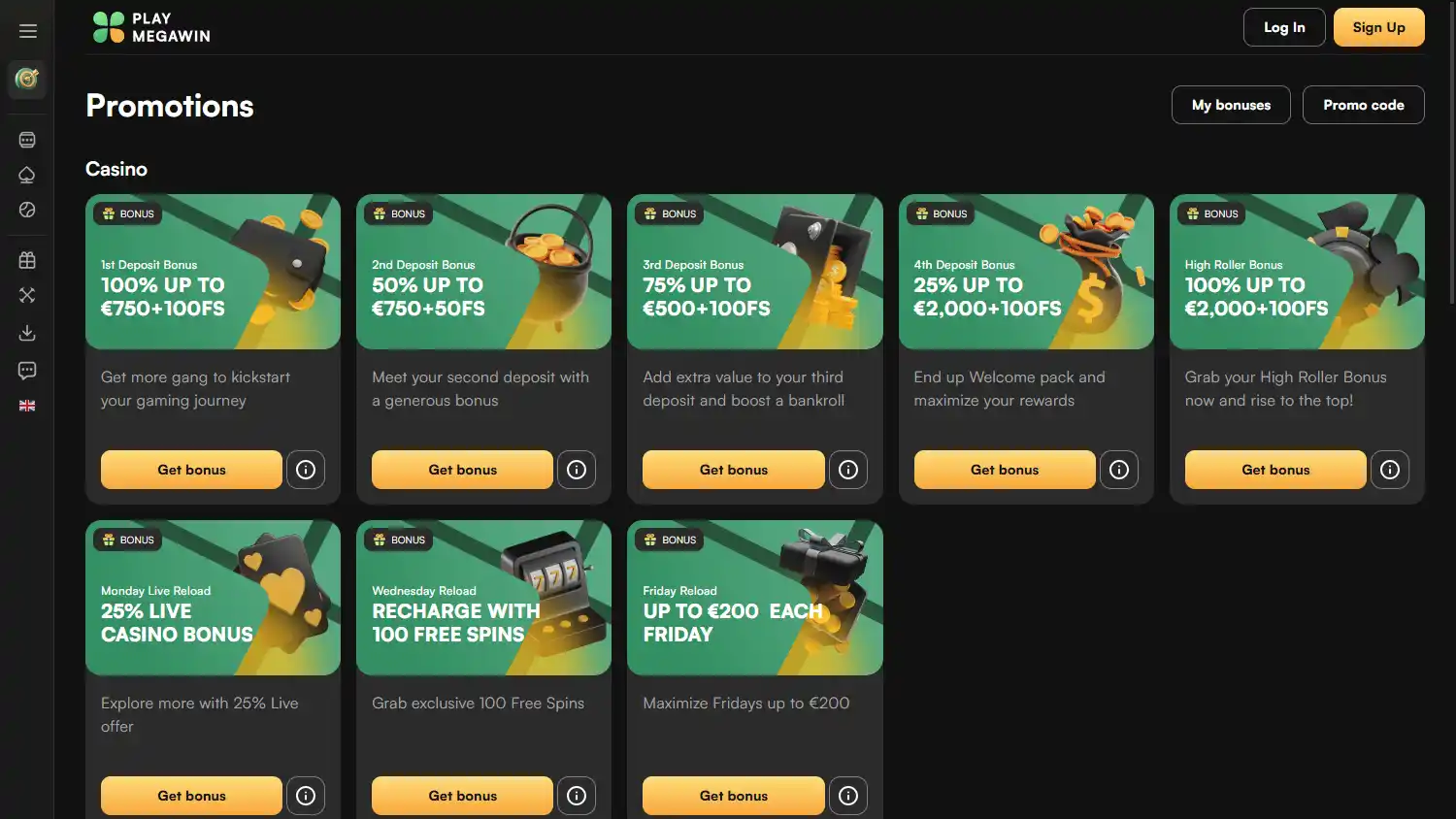 PlayMegaWin Casino screenshot 3