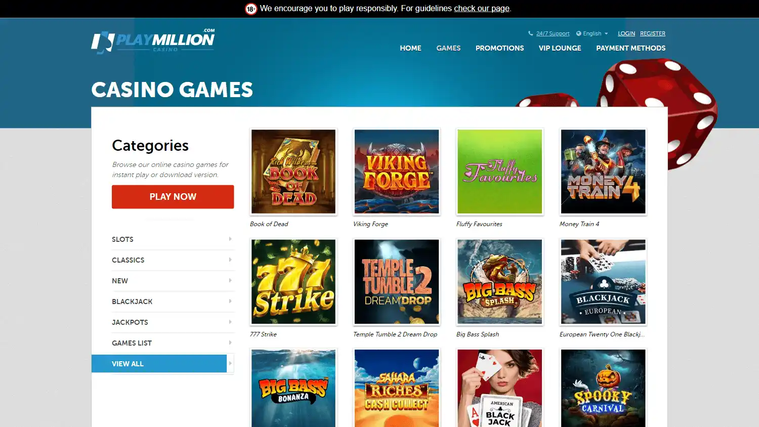 PlayMillion Casino screenshot 2