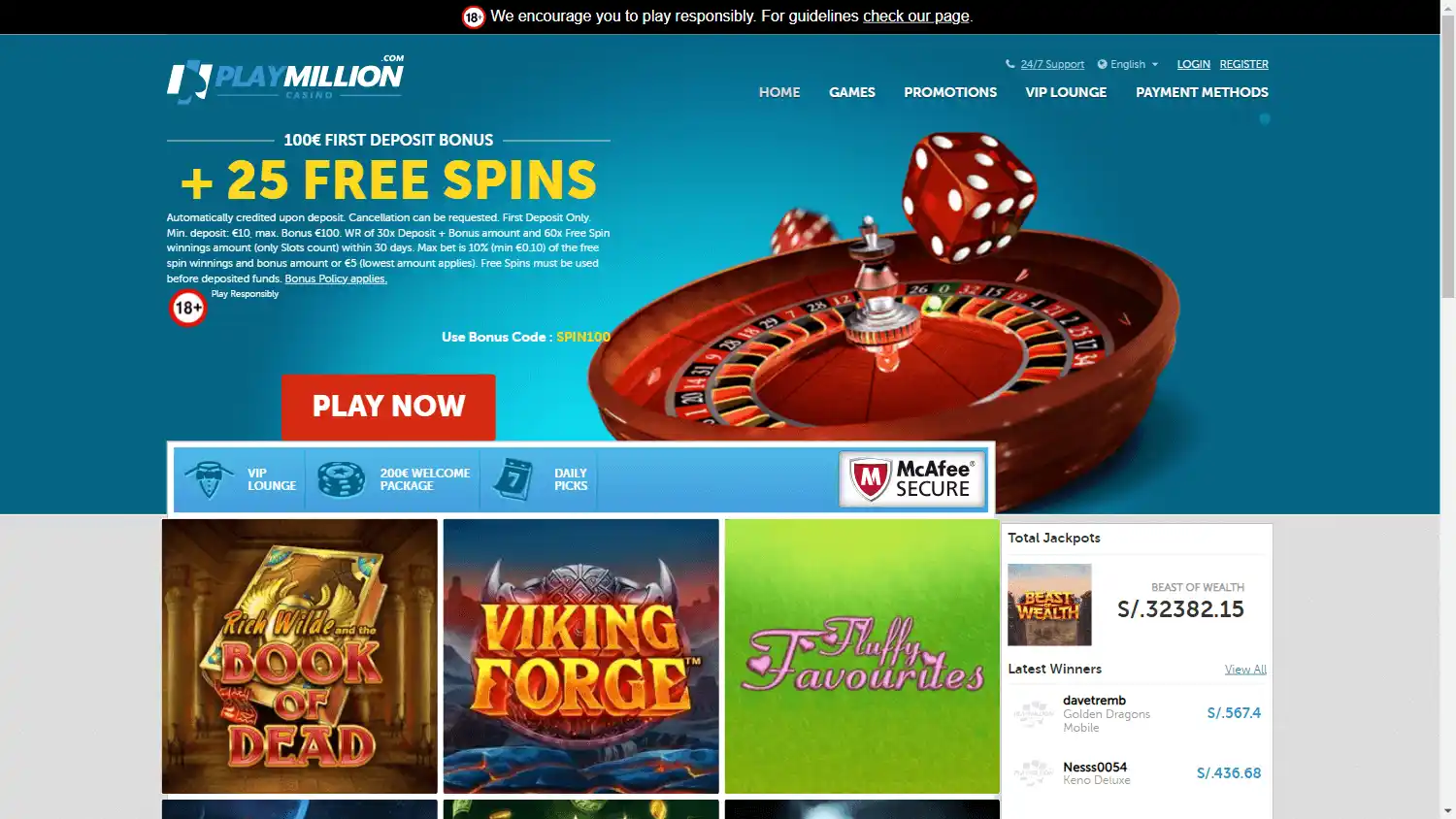 PlayMillion Casino DE screenshot 2