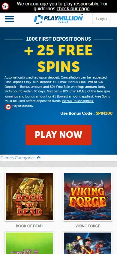 PlayMillion Casino DE screenshot 4