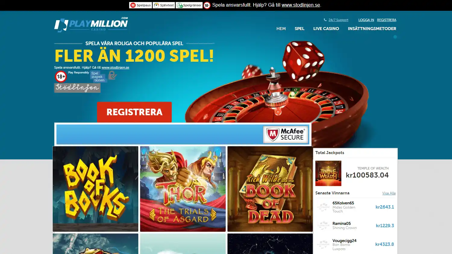 PlayMillion Casino SE screenshot 1
