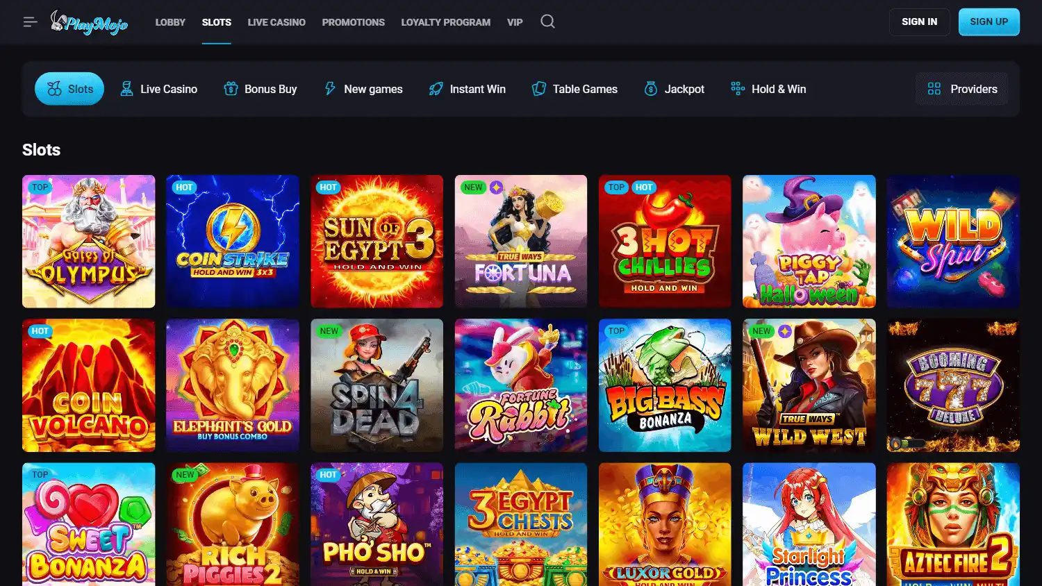 PlayMojo Casino screenshot 2