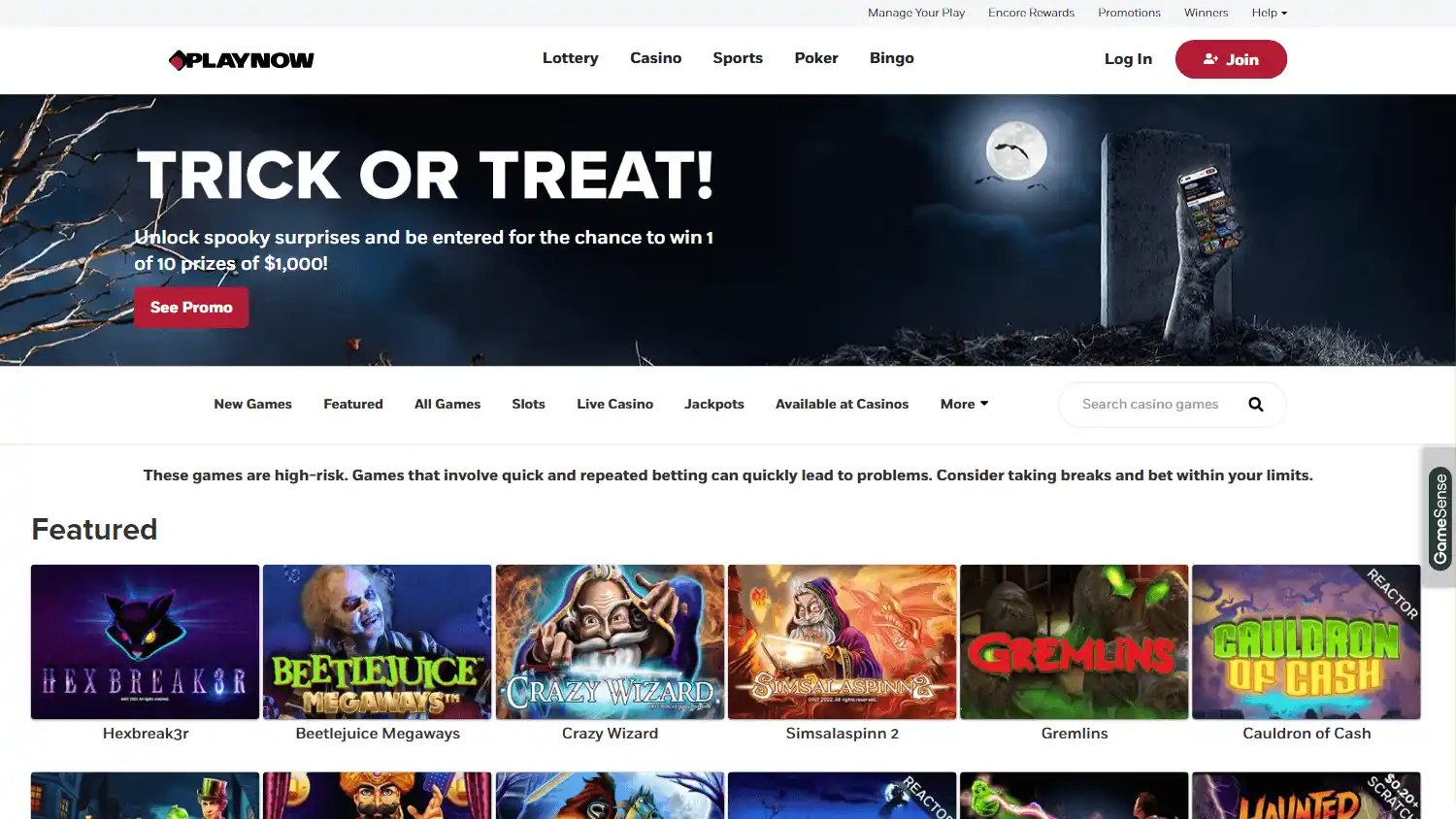 PlayNow Casino screenshot 2