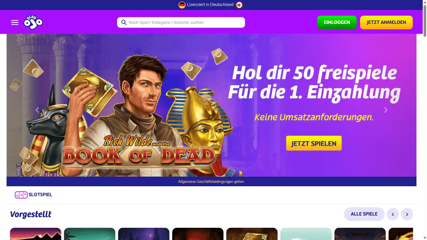 PlayOJO Casino DE screenshot 1