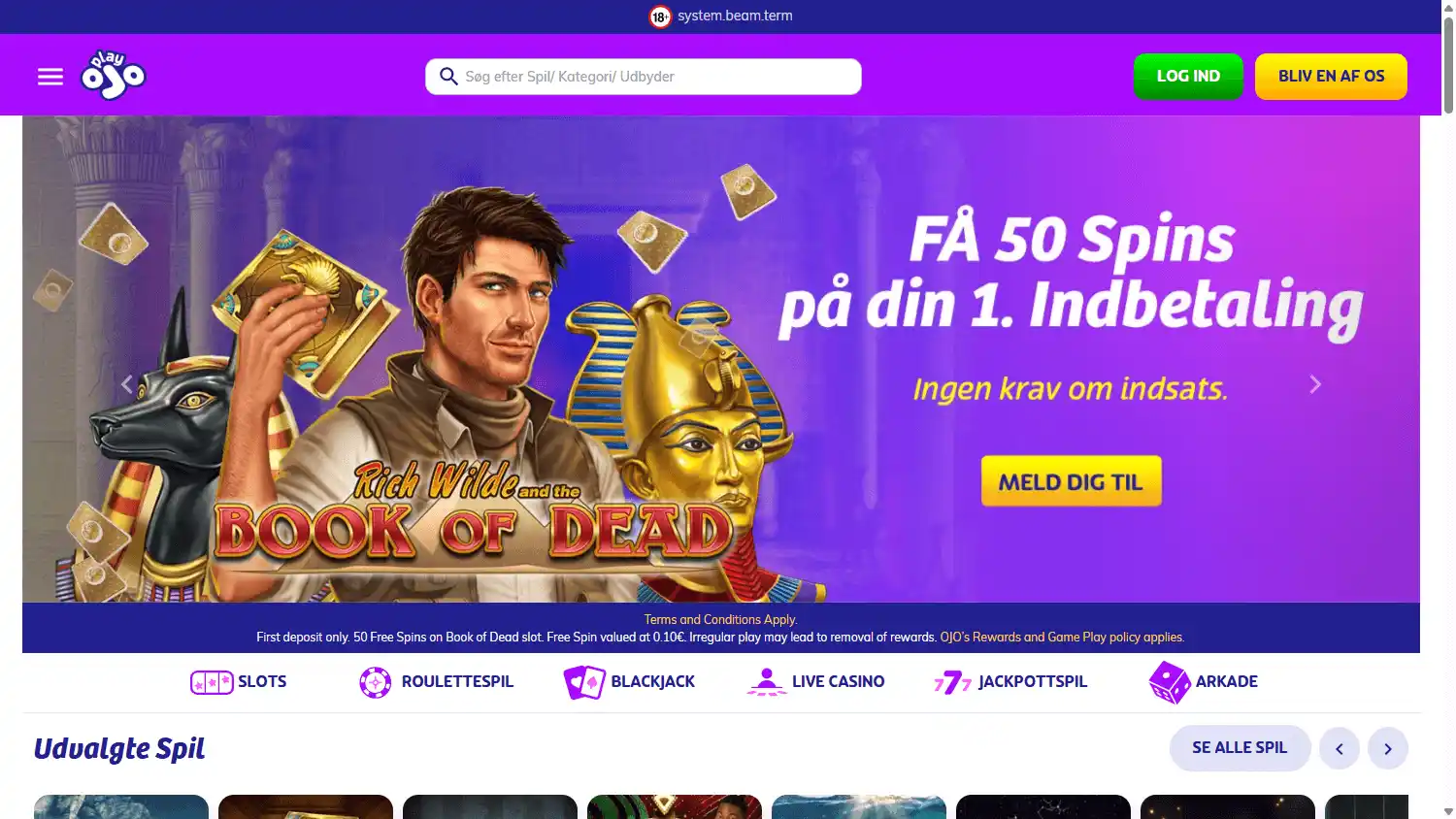 PlayOJO Casino DK screenshot 1