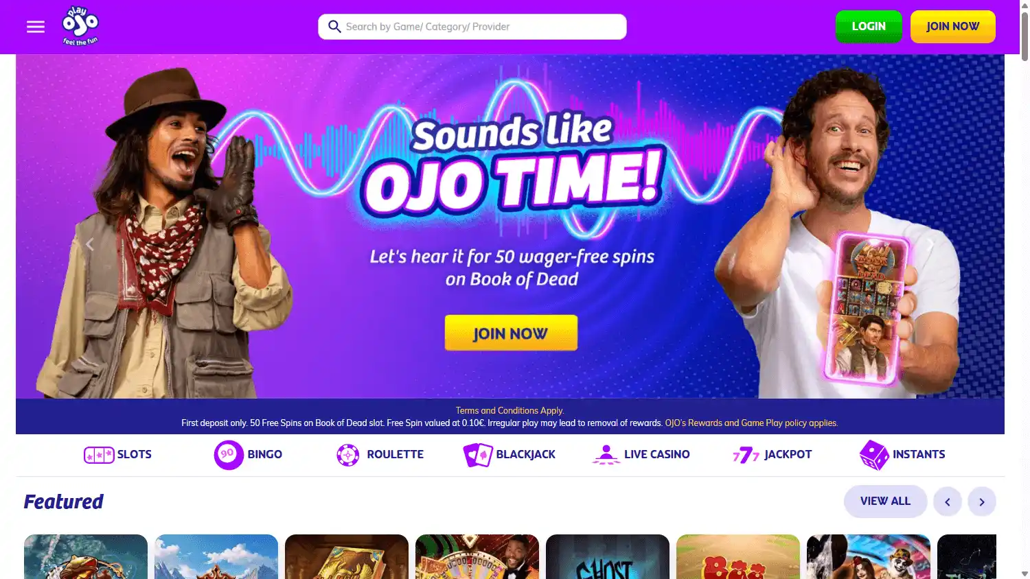 PlayOJO Casino SE screenshot 2