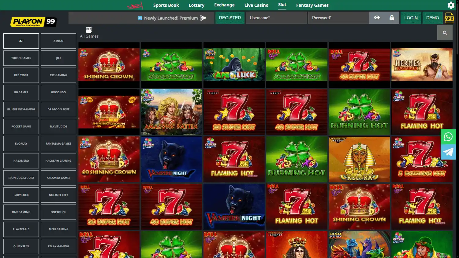 Playon99 Casino screenshot 2