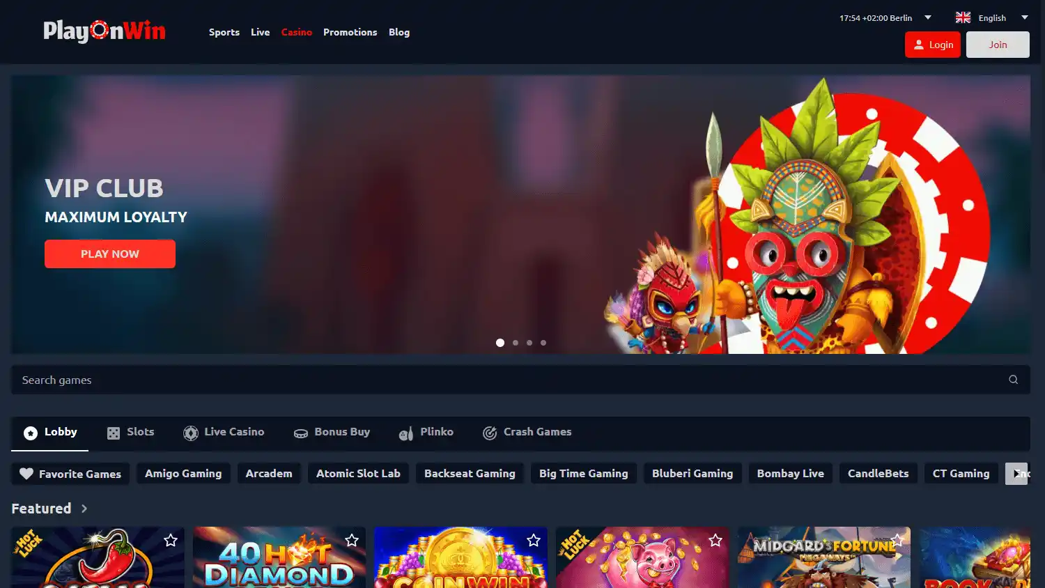PlayOnWin Casino screenshot 2