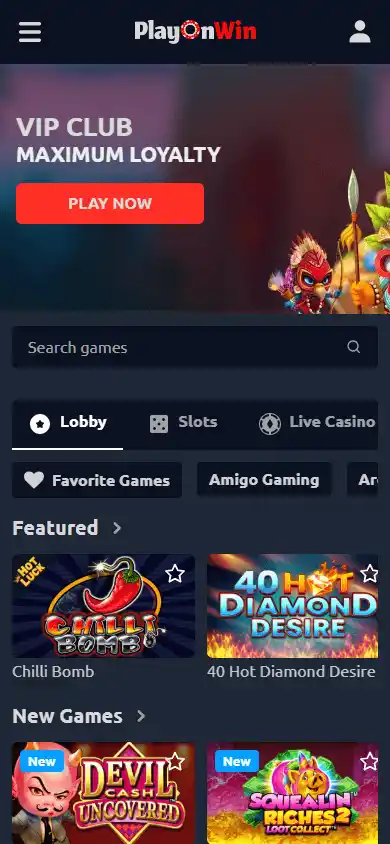 PlayOnWin Casino screenshot 5