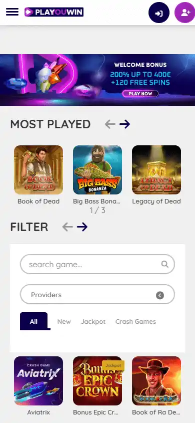 PlaYouWin Casino screenshot 4