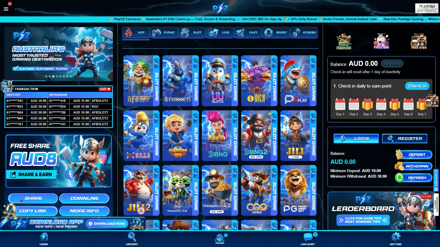 Playoz Casino screenshot 1