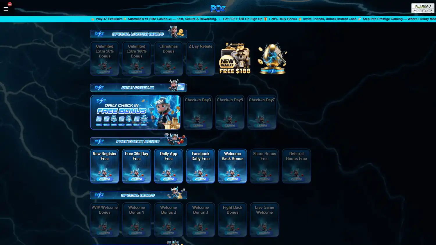 Playoz Casino screenshot 2