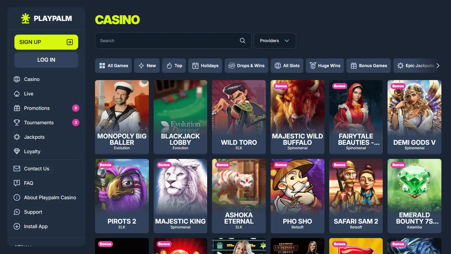 Playpalm Casino screenshot 2