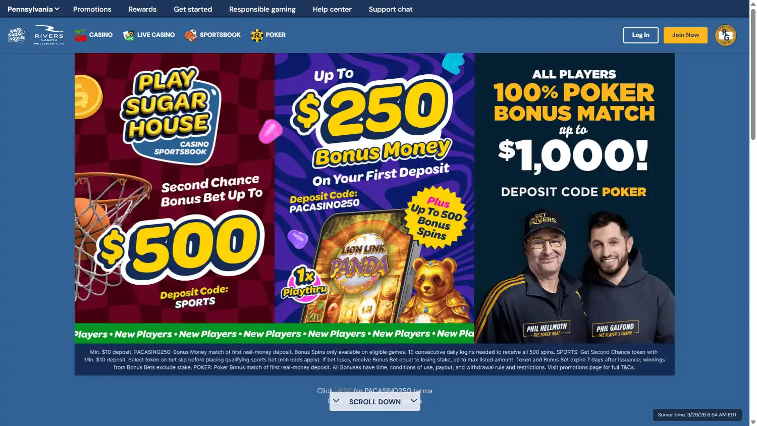 PlaySugarHouse Casino screenshot 1