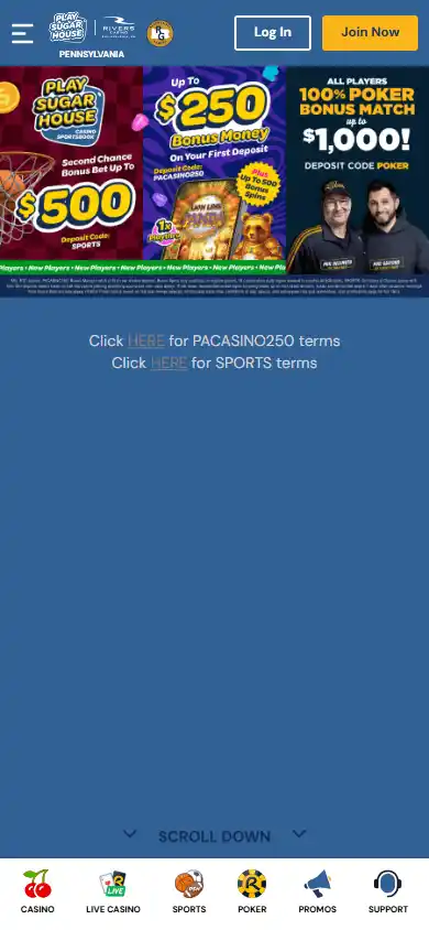 PlaySugarHouse Casino screenshot 3