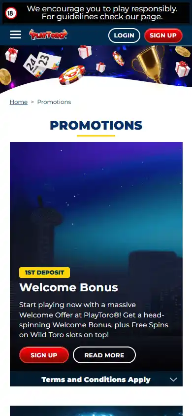 PlayToro Casino DK screenshot 7