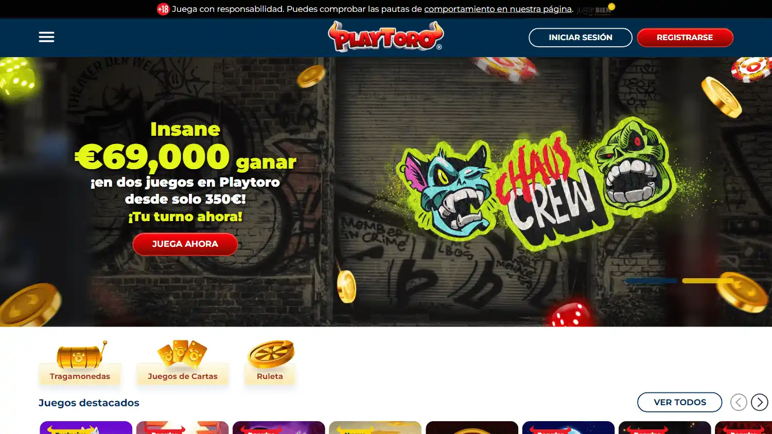 PlayToro Casino ES screenshot 1