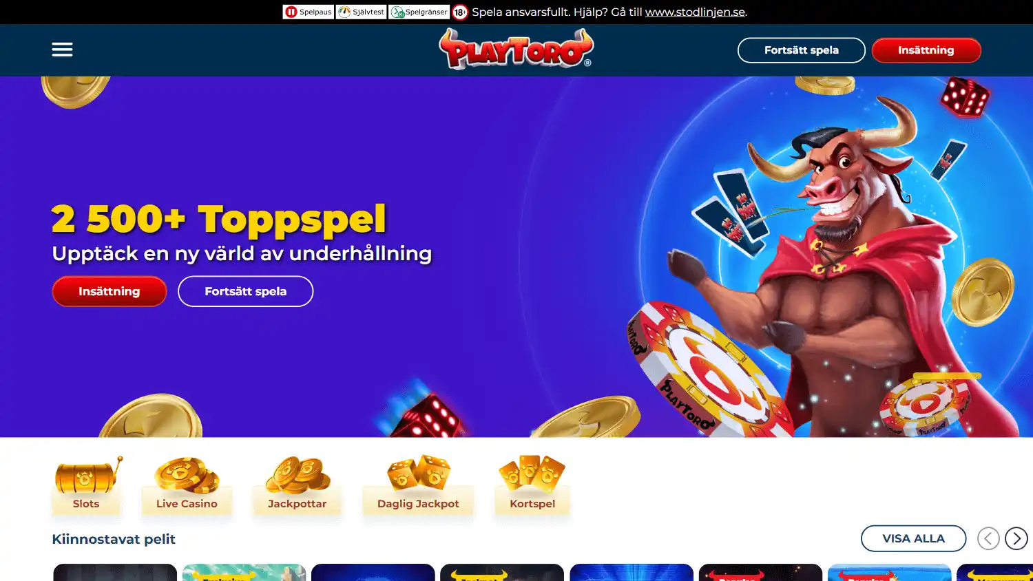 PlayToro Casino SE screenshot 1