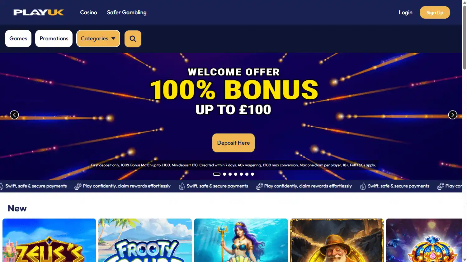 PlayUK Casino screenshot 1