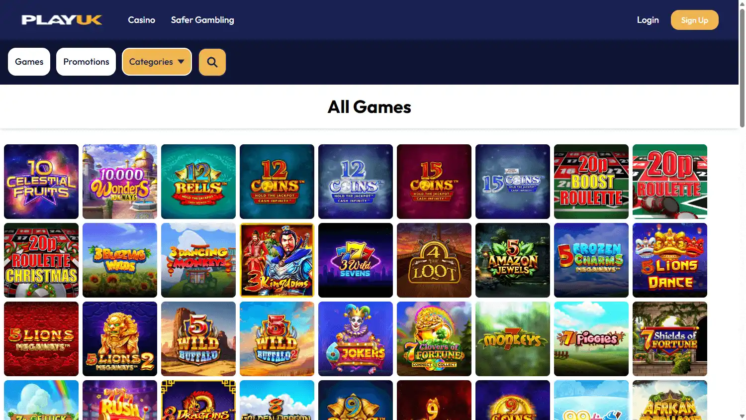 PlayUK Casino screenshot 2