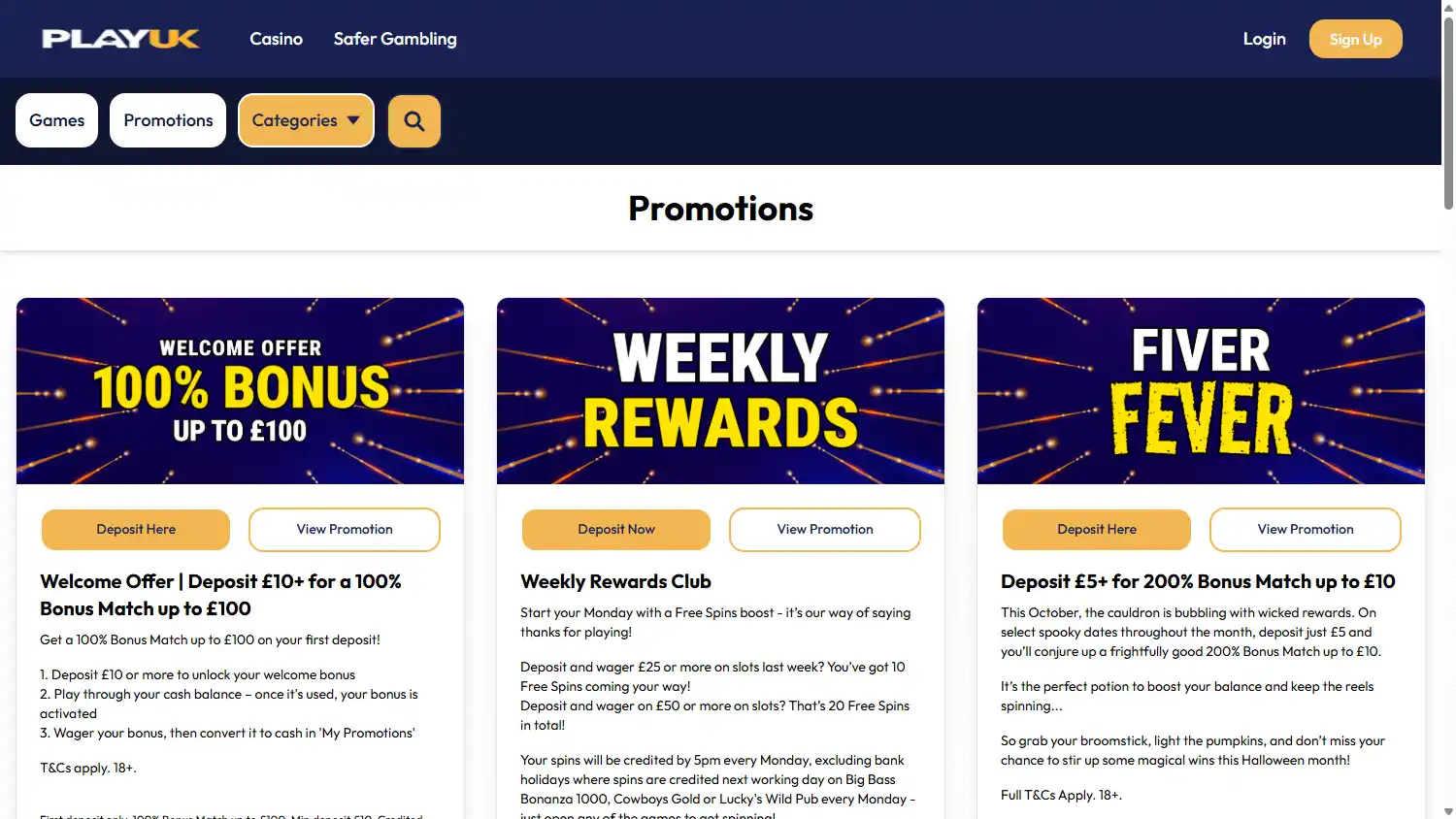 PlayUK Casino screenshot 3