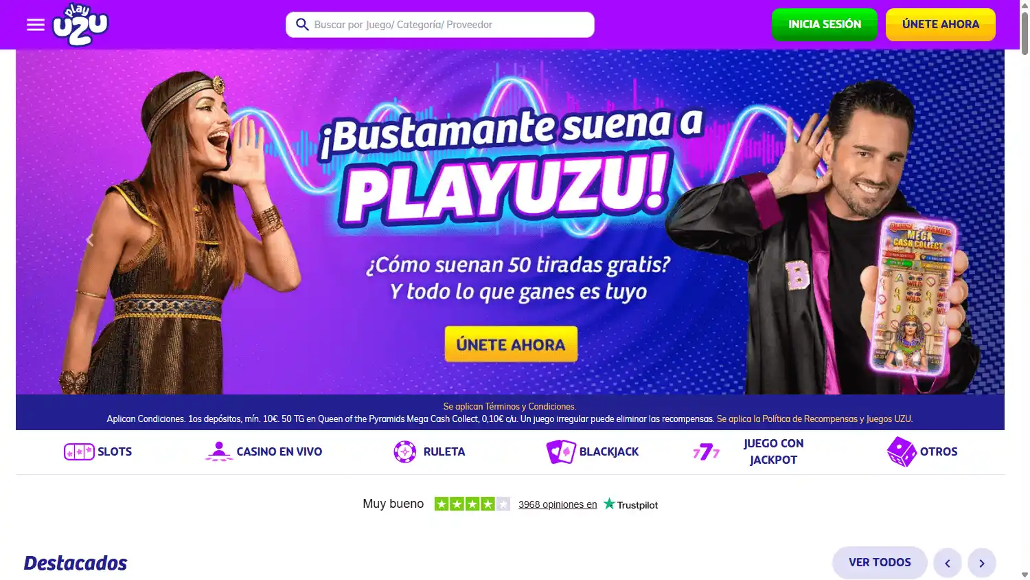 PlayUZU Casino ES screenshot 1