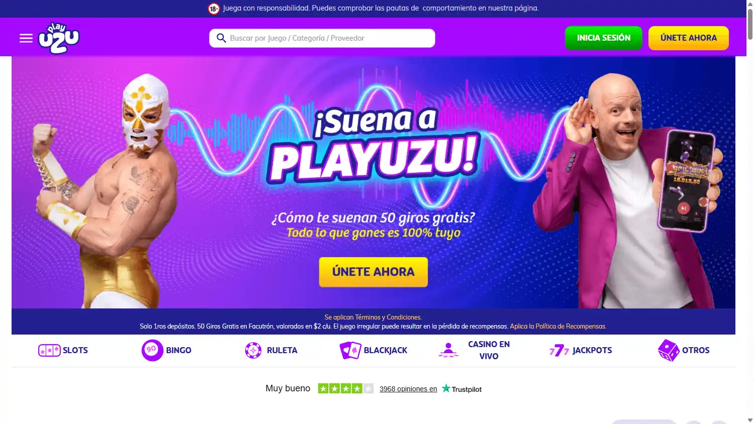 PlayUZU Casino MX screenshot 1