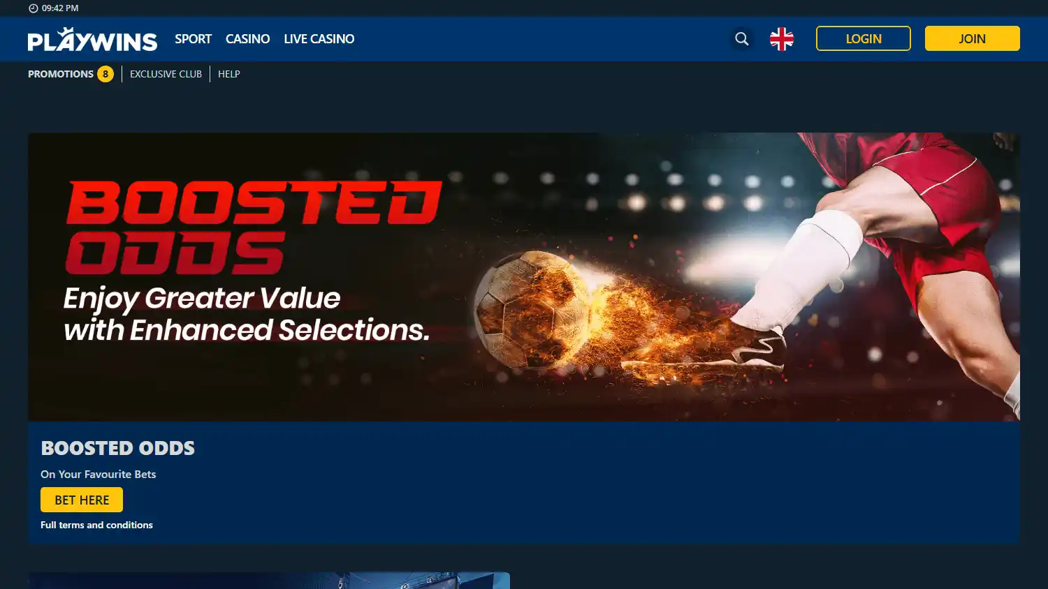 PlayWins Casino screenshot 2