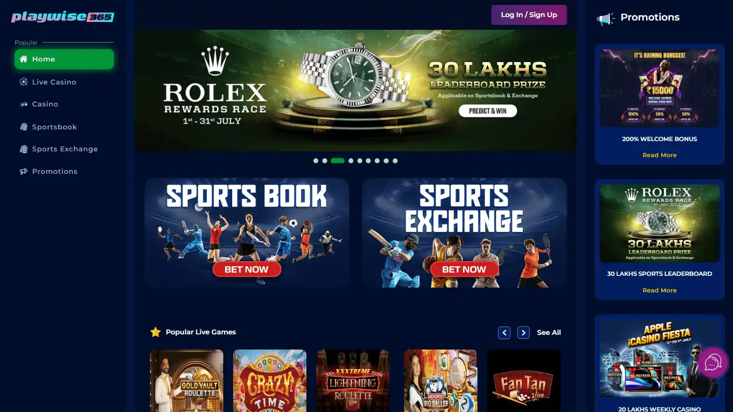 PlayWise365 Casino screenshot 1