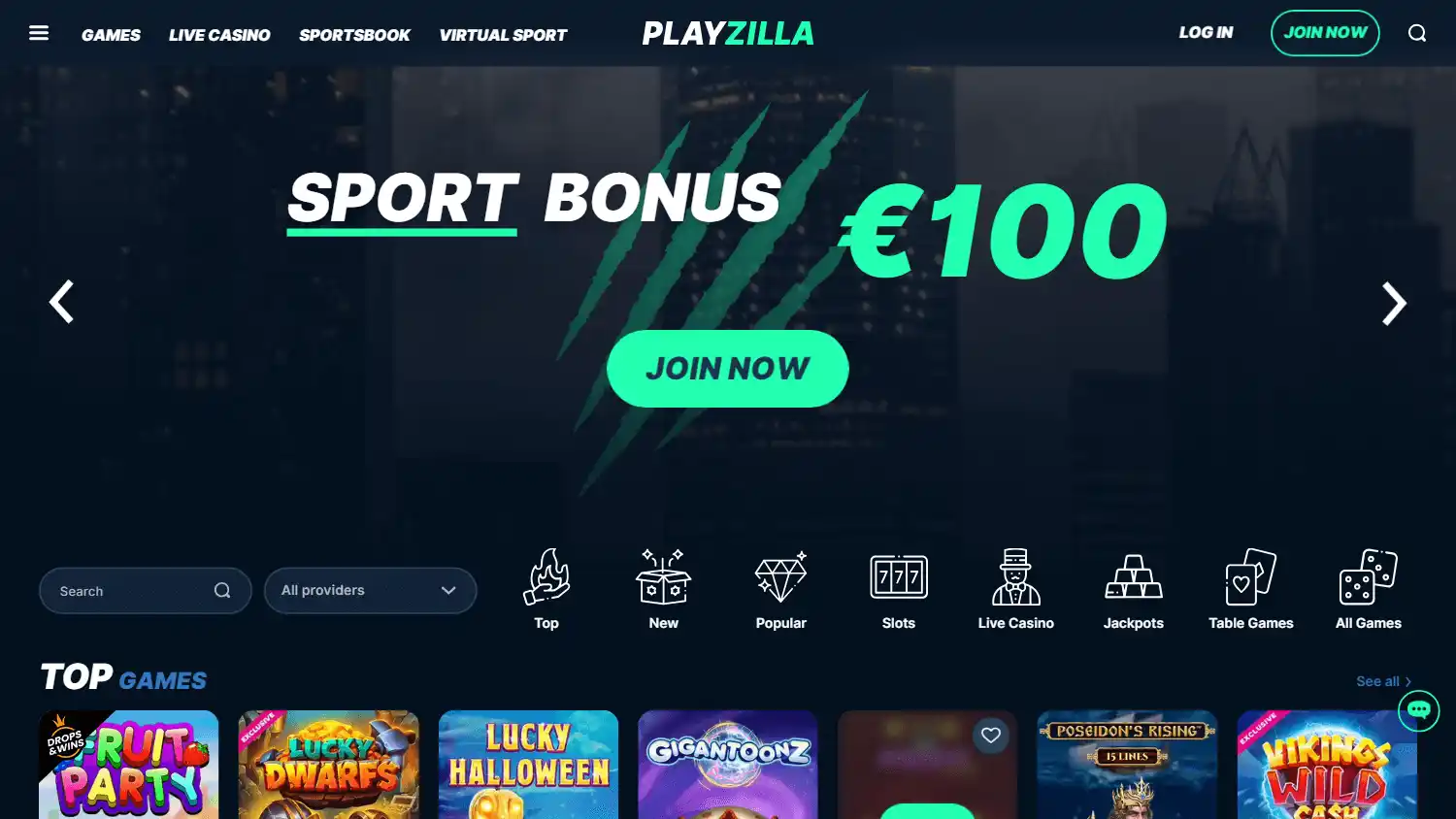 Playzilla Casino screenshot 1