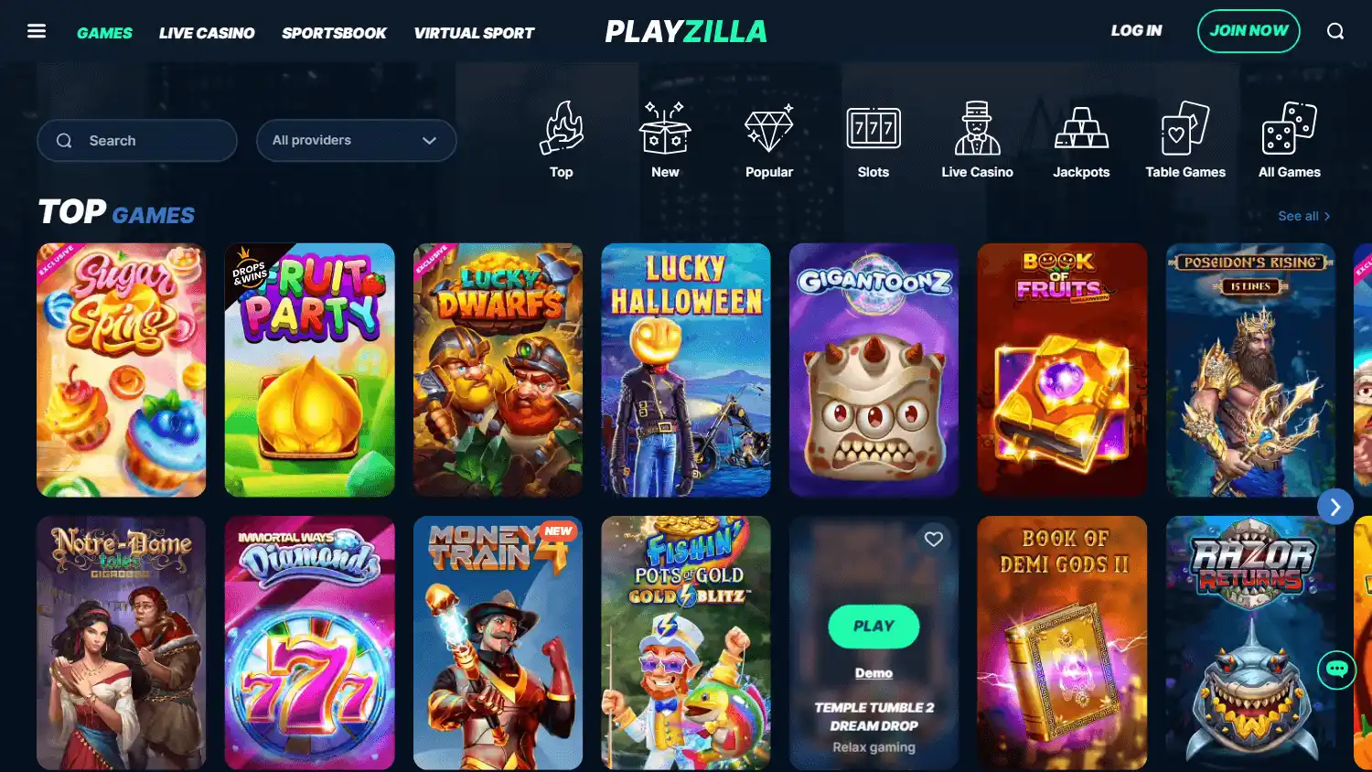 Playzilla Casino screenshot 2