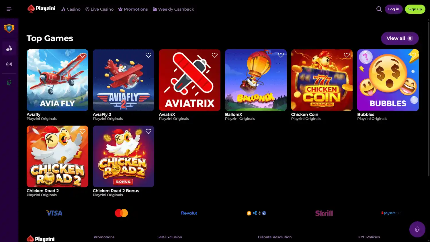 Playzini Casino screenshot 1
