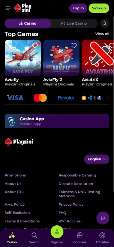 Playzini Casino screenshot 3
