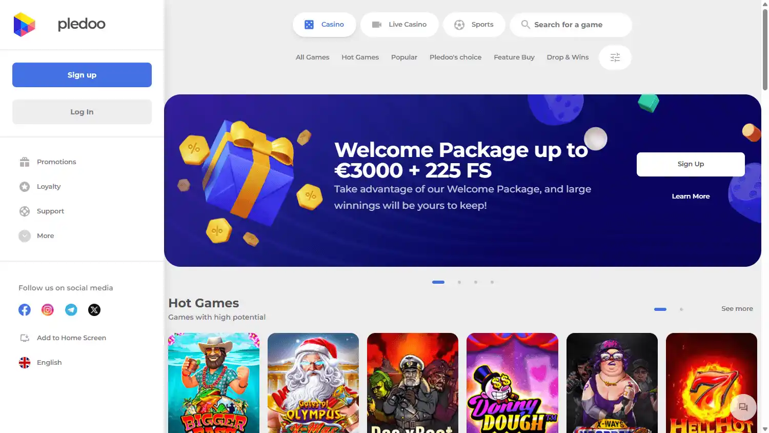 Pledoo Casino screenshot 1