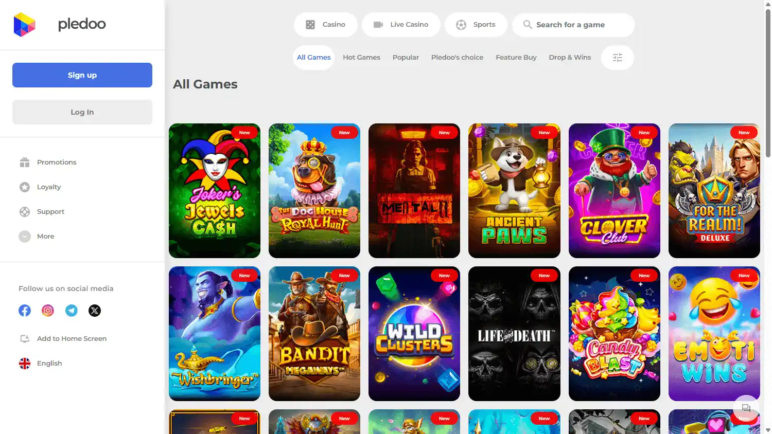 Pledoo Casino screenshot 2