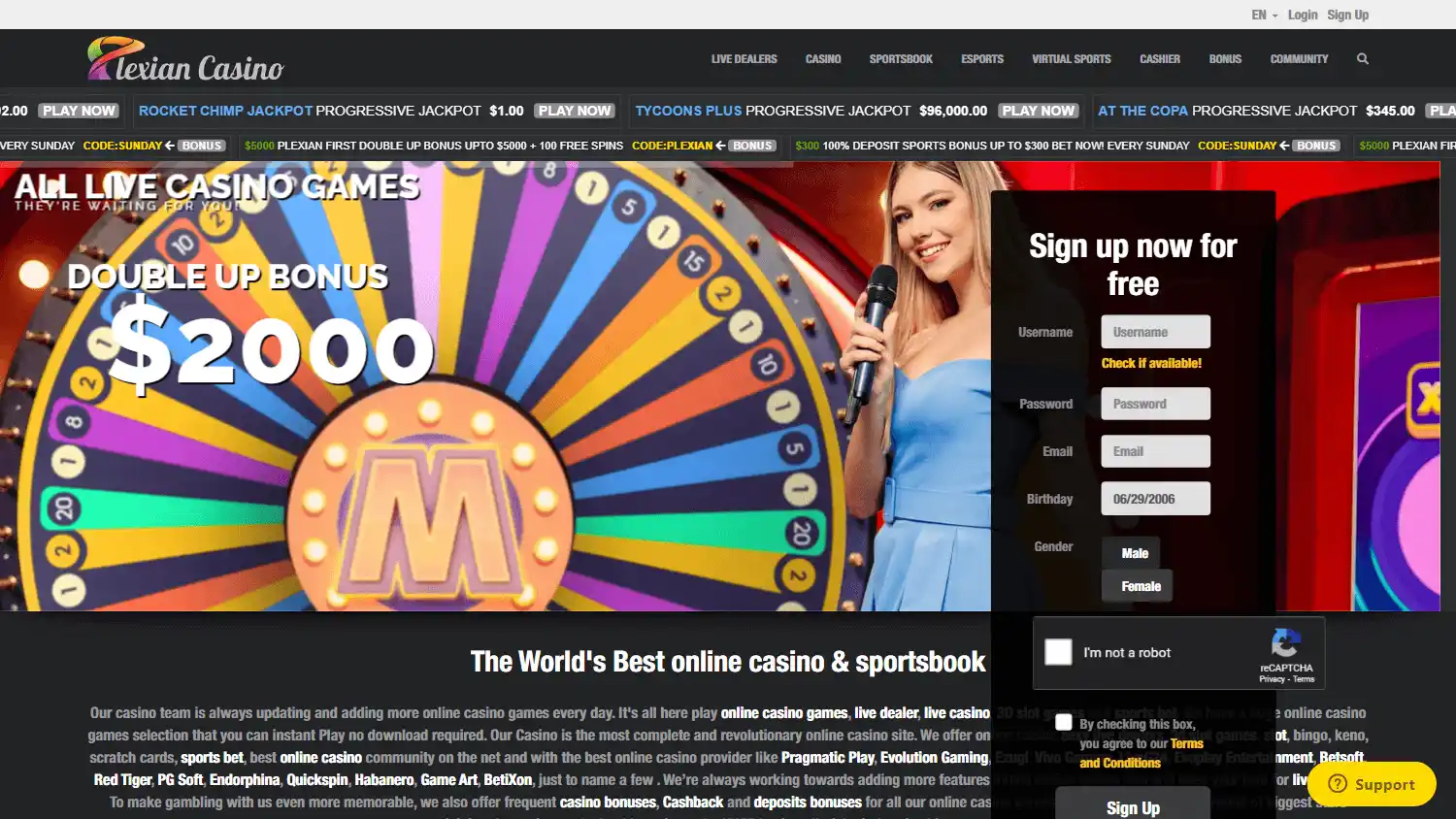 Plexian Casino screenshot 1