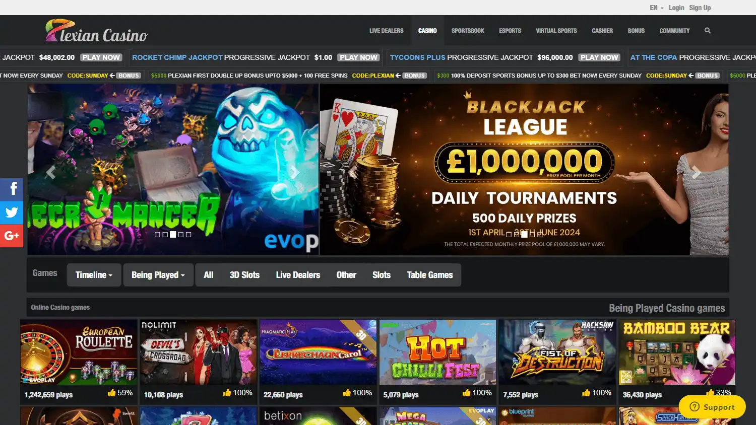 Plexian Casino screenshot 2