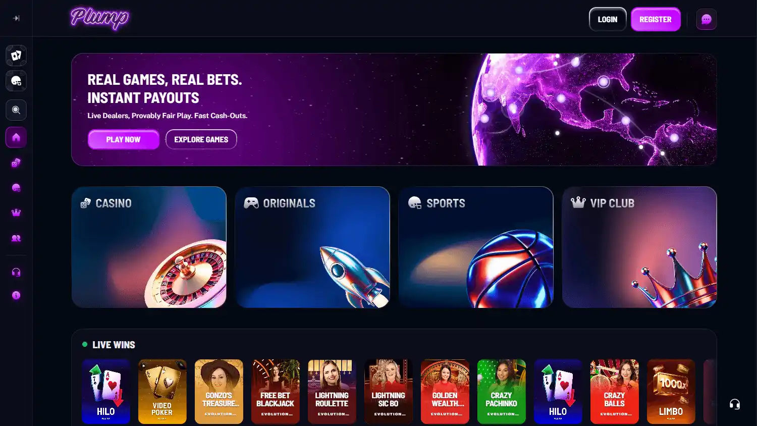 Plump Casino screenshot 1