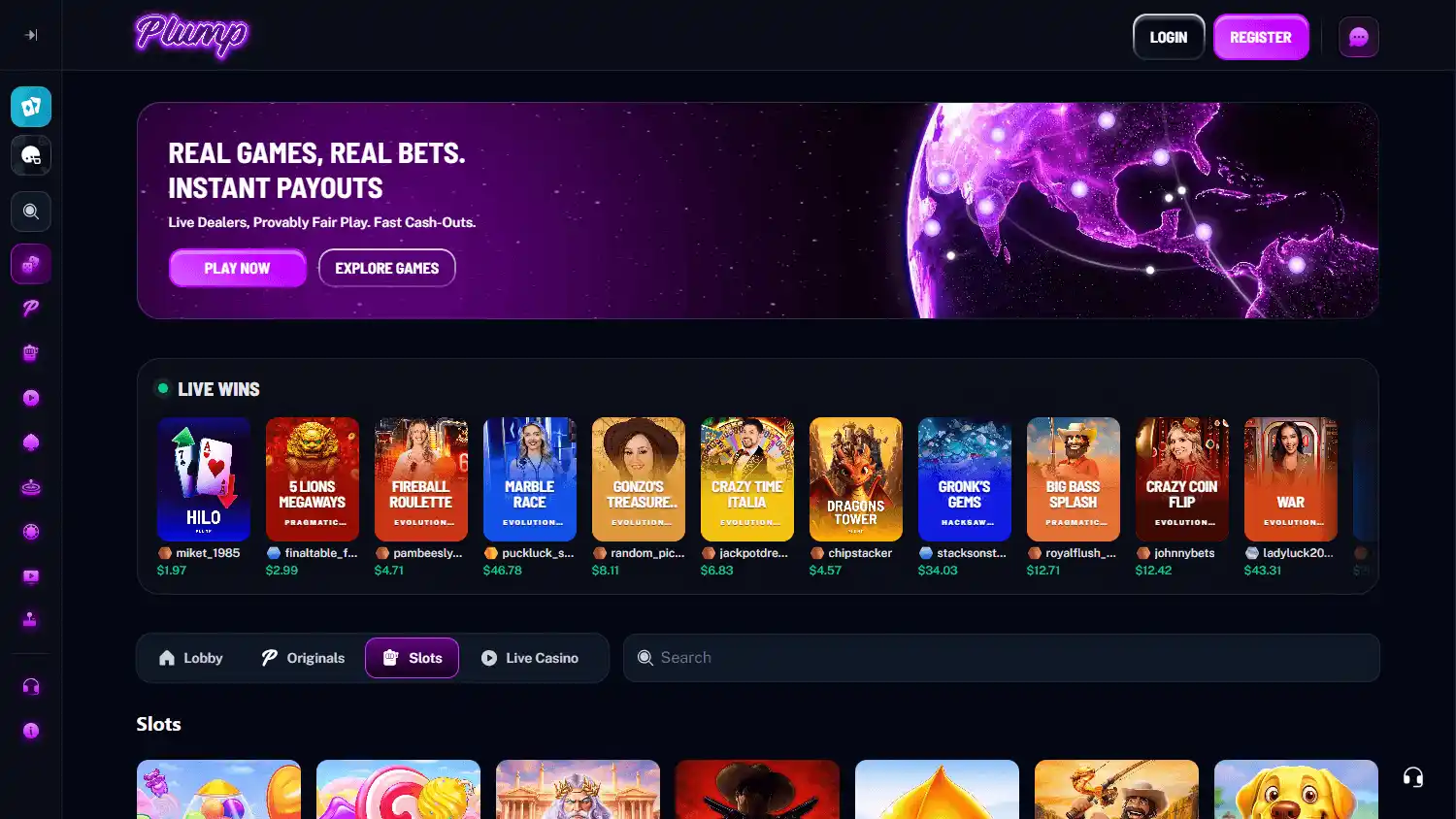 Plump Casino screenshot 2