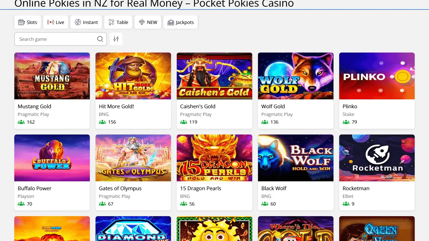 Pocket Pokies Casino screenshot 2