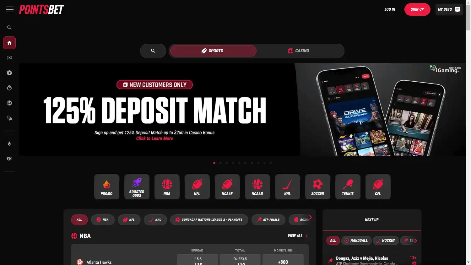PointsBet Casino Ontario screenshot 1