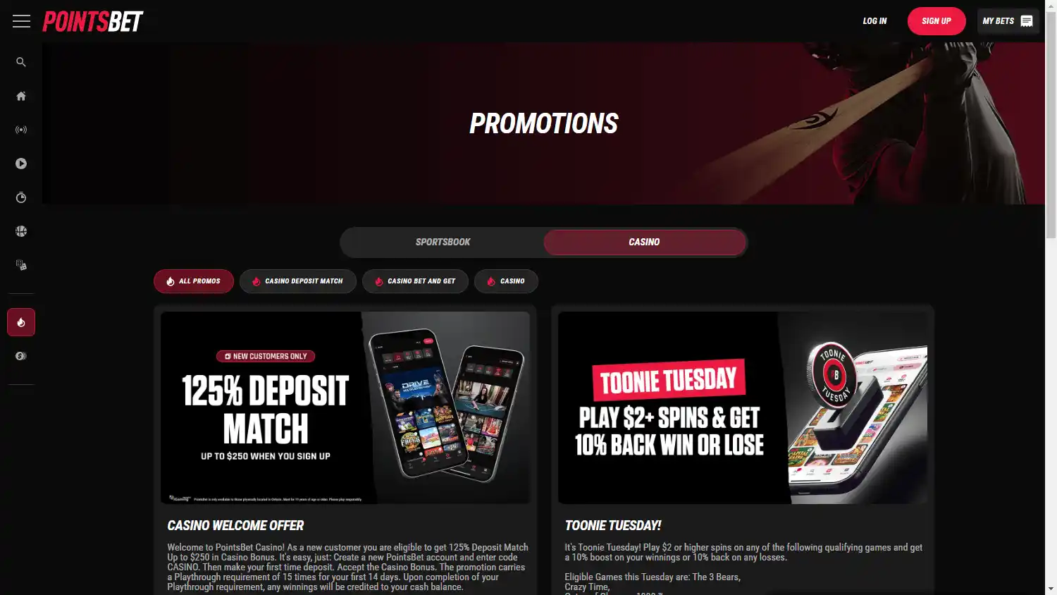 PointsBet Casino Ontario screenshot 3