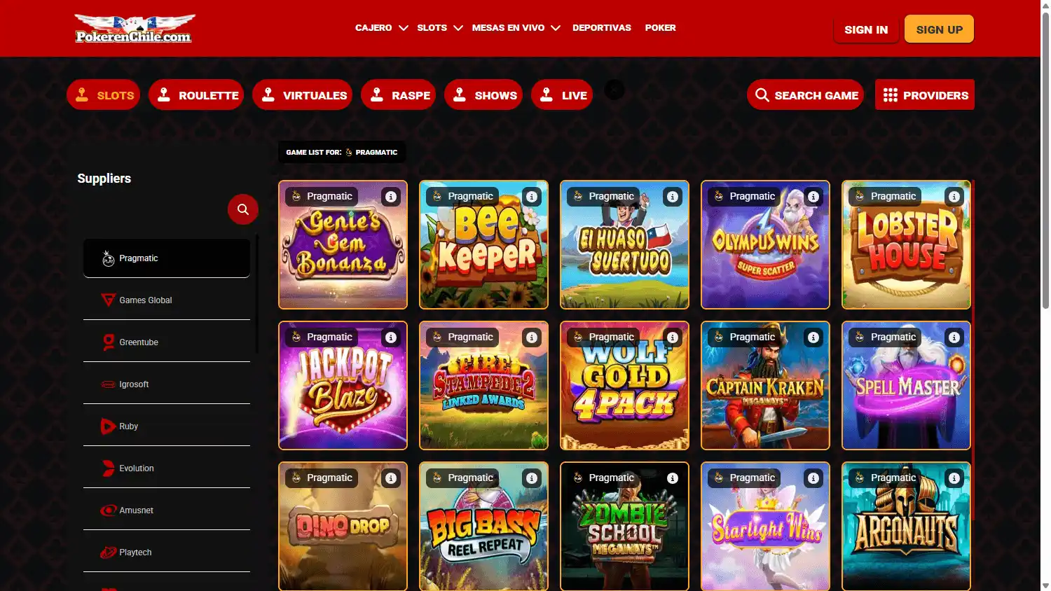 PokerEnChile Casino screenshot 2