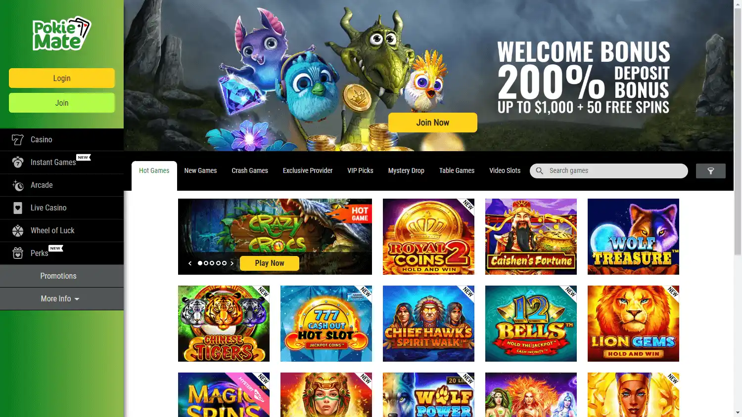 Pokie Mate Casino screenshot 1