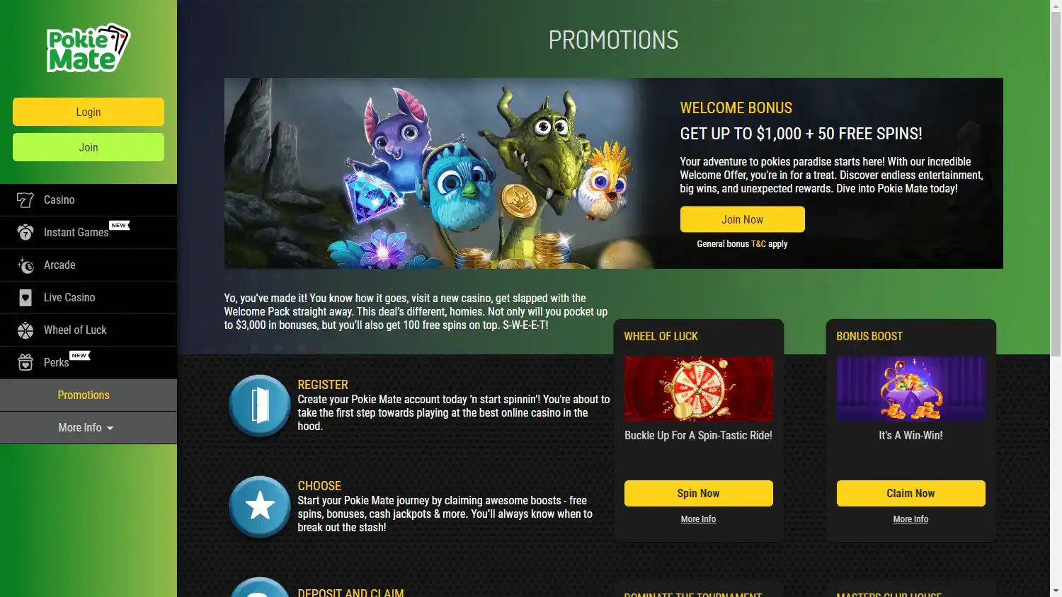 Pokie Mate Casino screenshot 2